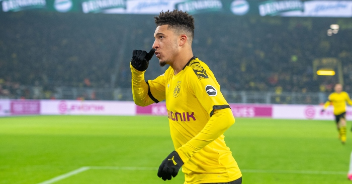 jadon sancho seusai mencetak goal