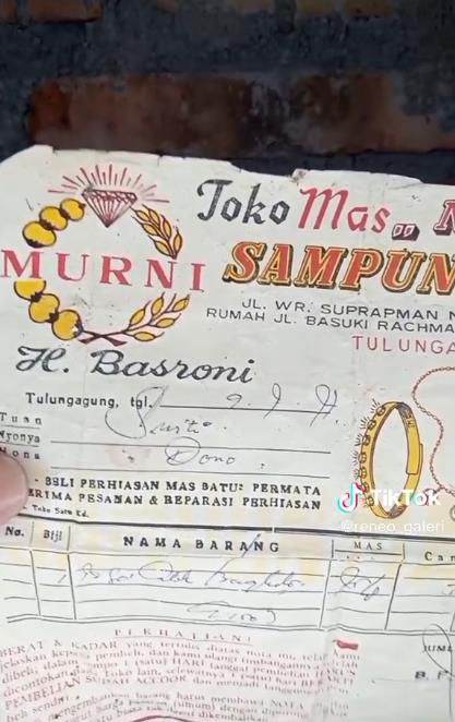 Temukan Nota Pembelian Jadul Tahun 1977